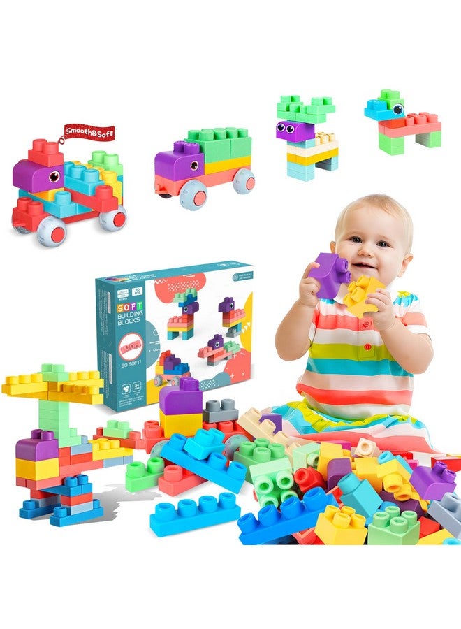 ROHSCE Soft Building Blocks For Toddler Blocks For Kids 6 Months And Up Large Creative Stacking Blocks 20 Pcs Stem Blocks Toddler Stacking Toy Gifts Colorful Soft Block Sets - Image 2