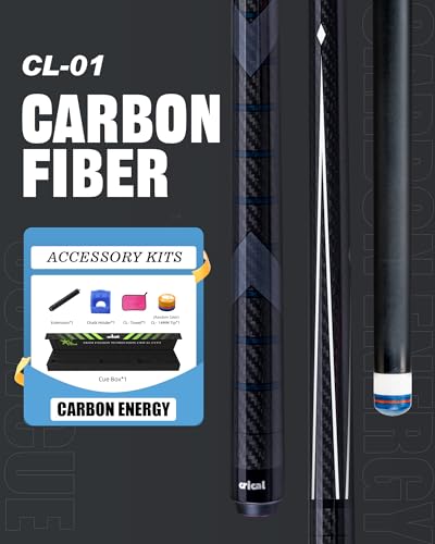 CRICAL Carbon Fiber Pool Cue Stick 58 Billiard Cue Sticks Professional Low Deflection Pool Sticks with 38 8 Pin Joint and 125mm Tip - Image 3