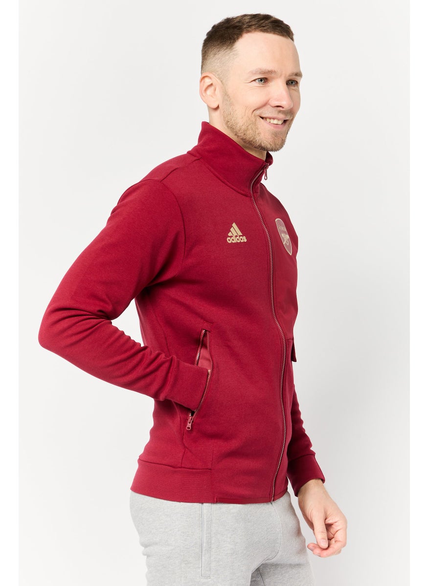 Adidas Men Sportswear Fit Long Sleeve Arsenal Anthem Football Jacket, Craft Red  - Image 3