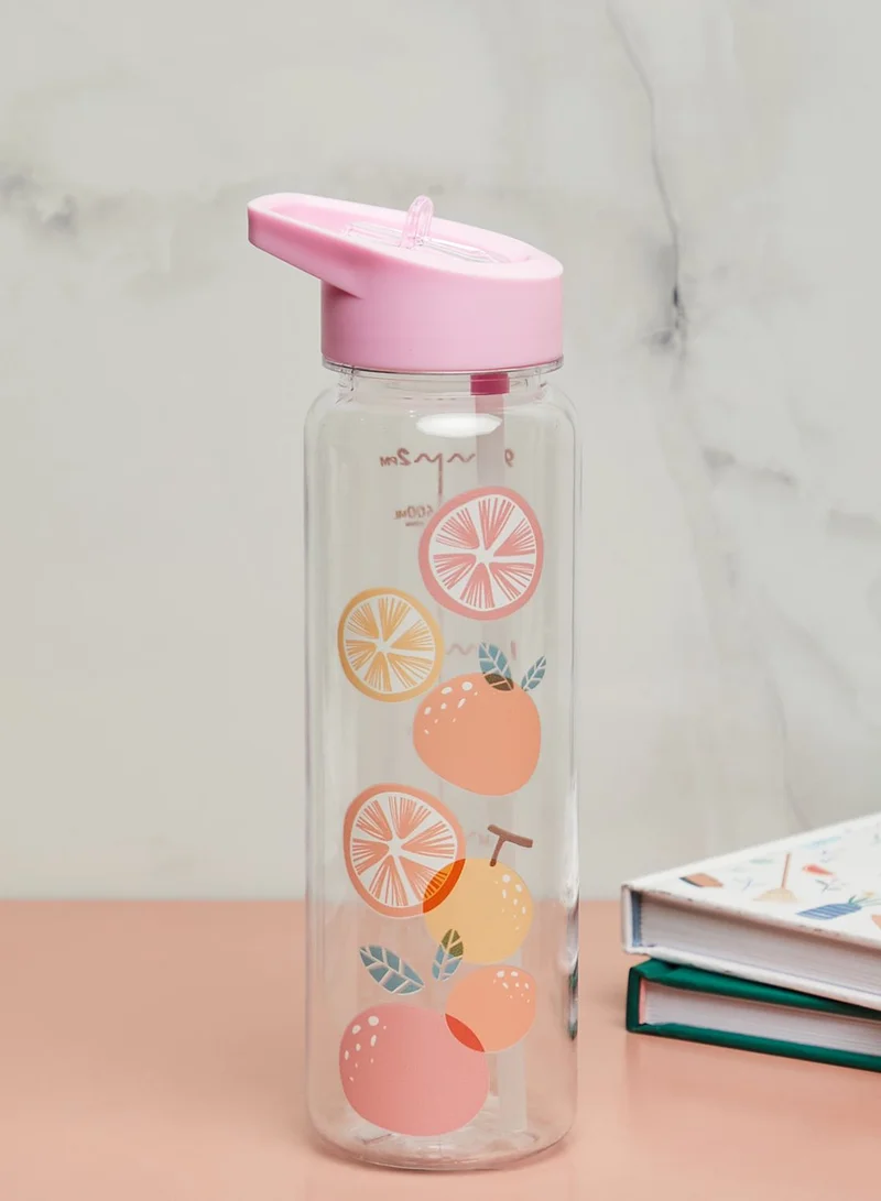 Pink Cactus Fruit Travel Bottle With Straw