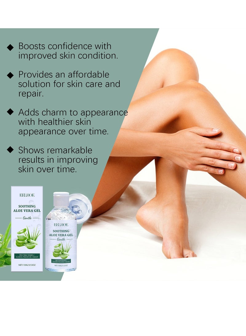 إيلهو جل الصبار المهدئ | جل الصبار الطبيعي النقي للعناية بترطيب الوجه والبشرة والشعر، مرطب متين، غير لزج، 100 غرام - Image 4