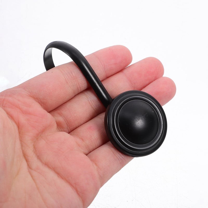 Vintage Black Shower Curtain Hooks 12pcs Bathroom Rod Hangers - Image 5