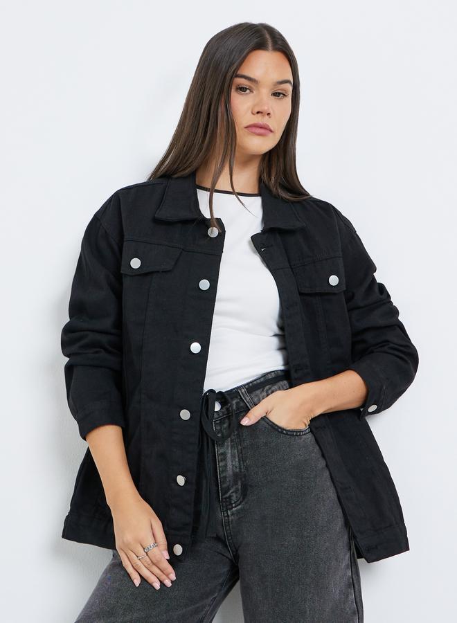 ستايلي جاكيت فضفاض بنسيج دنيم - Image 1