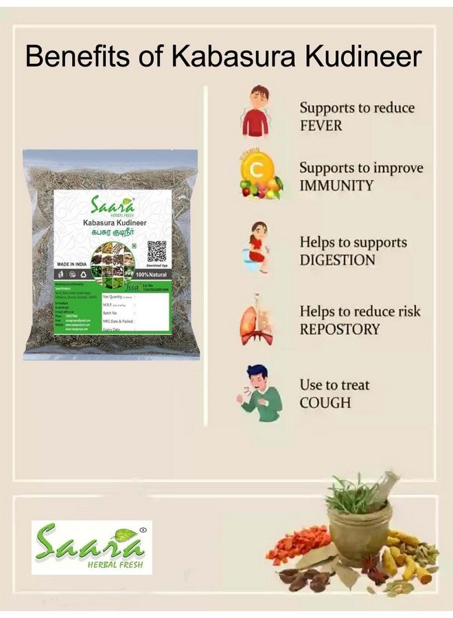 Saara HERBAL FRESH Kabasura Kudineer Powder, 1000g, Kabasura Kudineer Chooranam, kabasura kashayam Powder (Pack of 10 x 100g) - Image 3