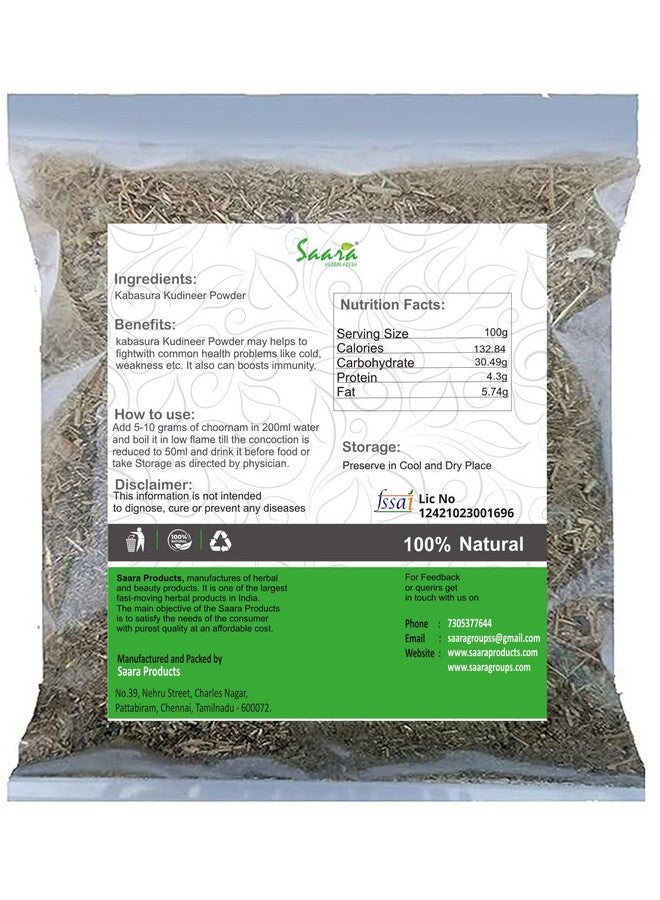 Saara HERBAL FRESH Kabasura Kudineer Powder, 1000g, Kabasura Kudineer Chooranam, kabasura kashayam Powder (Pack of 10 x 100g) - Image 2