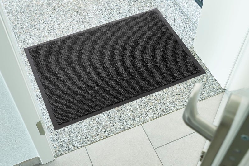 ANDIAMO dirt trapper door mat, non slip, washable, 100% polyamide, Colour:Black, Size:60 x 80 cm - Image 2