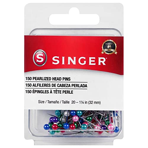 SINGER 07050 Pearlized Head Straight Pins, Size 20, 150-Count, Multicolor - Image 1