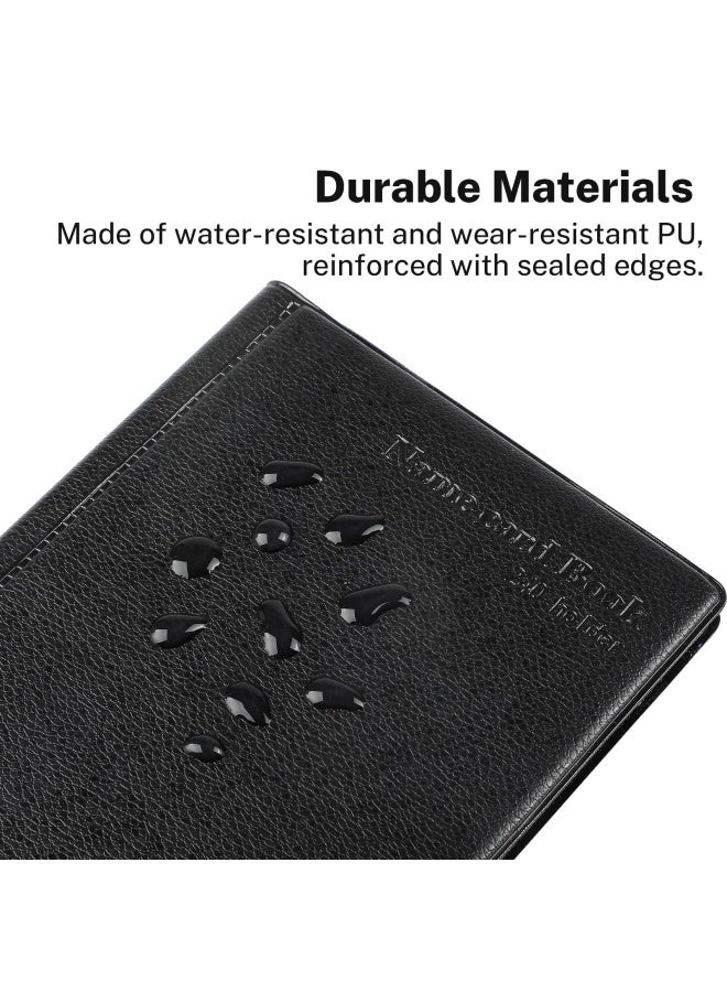 MaxGear Business Card Book Holder Journal Business Card Organizer Professional Pu Leather Name Card Book Holder Office Business Card Holder - Hold 240 Cards Black  - Image 4