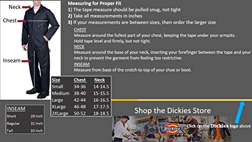 Dickies Men’s Deluxe Long Sleeve Coveralls – 7.5 oz Twill Mechanic Jumpsuit with Zipper Front Industrial Uniform Fit, Gray, Medium Tall - Image 2
