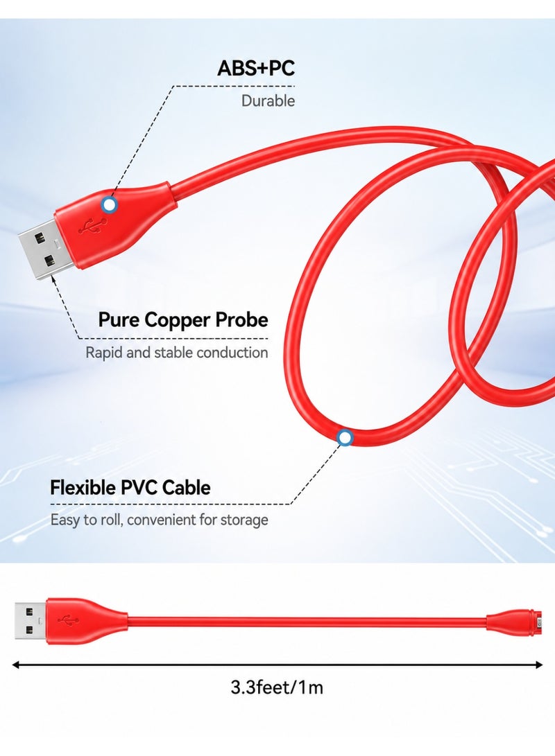 FIRST PRO USB Charging Cable for Garmin Smartwatch Compatible with Garmin Forerunner, Fenix, Instinct, Vivoactive, Vivosmart, Approach and Other Supported Garmin Watches - Image 2