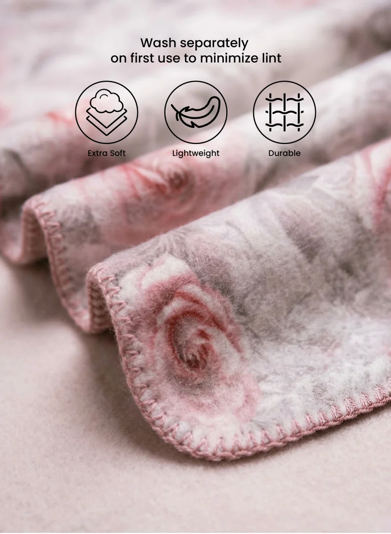 PARRY LIFE Parry Life 2-Ply Cloudy Blanket – Ultra Soft Printed Polyester Travel Blanket 130×180 cm