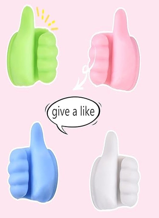 JIGVA Thumb Hook Silicone, 10Pcs Self Adhesive Thumb Hook Wall Hanger for Cable Clip Key Hat Makeup Brush Holder (Pack of 10) - Image 5