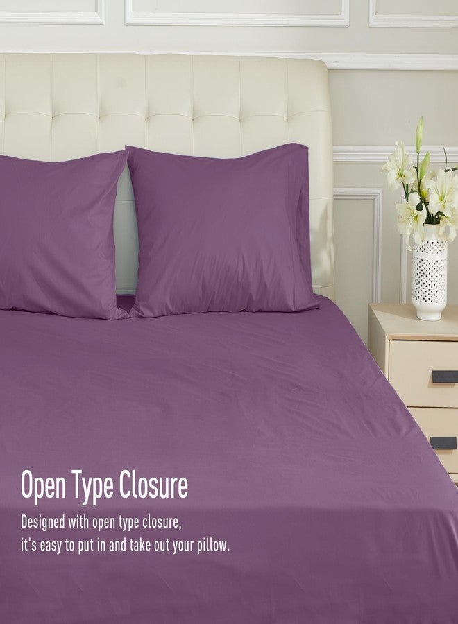 Sunflower Queen Pillowcases Set of 2, 100% Cotton Queen Size Pillow Cases 2, 20×30 inches Dark Purple, Soft and Breathable - Image 4