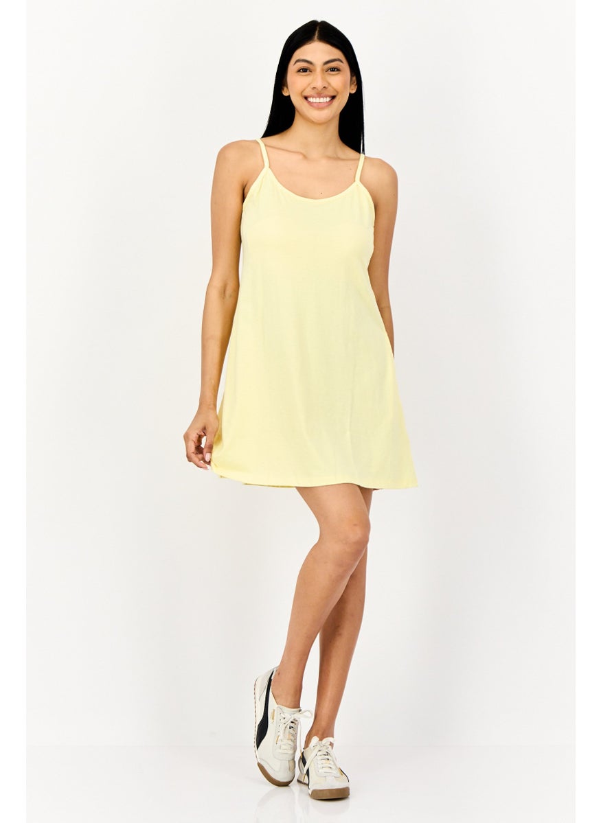 ONLY Women Solid Mini Dress, Yellow  - Image 4