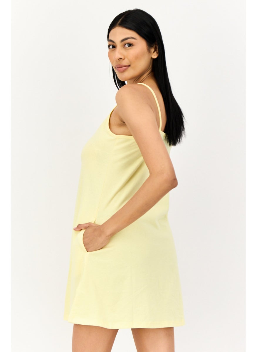 ONLY Women Solid Mini Dress, Yellow  - Image 2