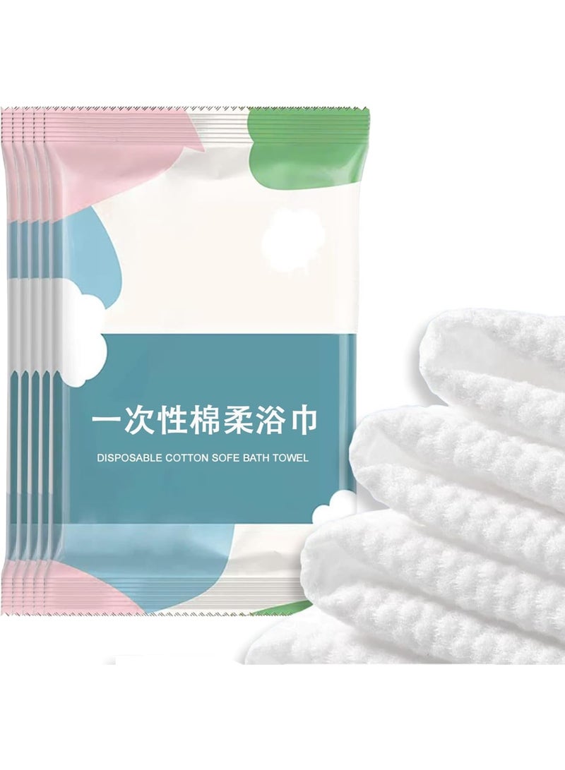 SYOSI Extra Large Disposable Bath Towels, Thick & Absorbent Individually Wrapped Towels for Travel, Gym, Spa, Portable Quick-Dry Paper Towel, Hotel-Grade Quality (5-Pack, 70×140cm) - Image 1