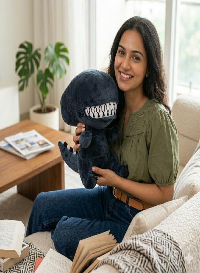 TechMax Solution Jumbo Black Alien Xenomorph Zipper Mouth Plush, Oversized Stuffed Collectible - Image 3