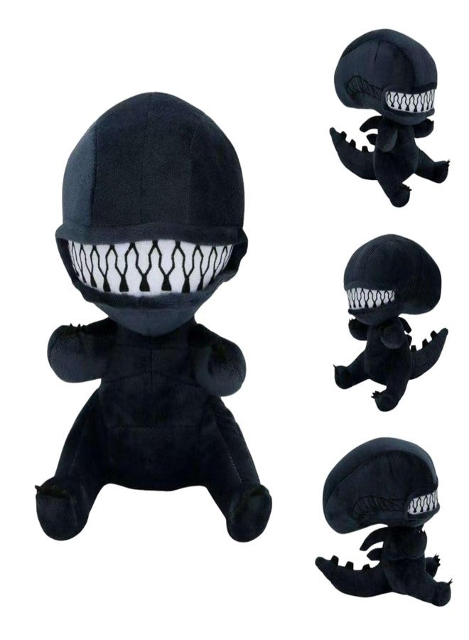 TechMax Solution Jumbo Black Alien Xenomorph Zipper Mouth Plush, Oversized Stuffed Collectible - Image 1