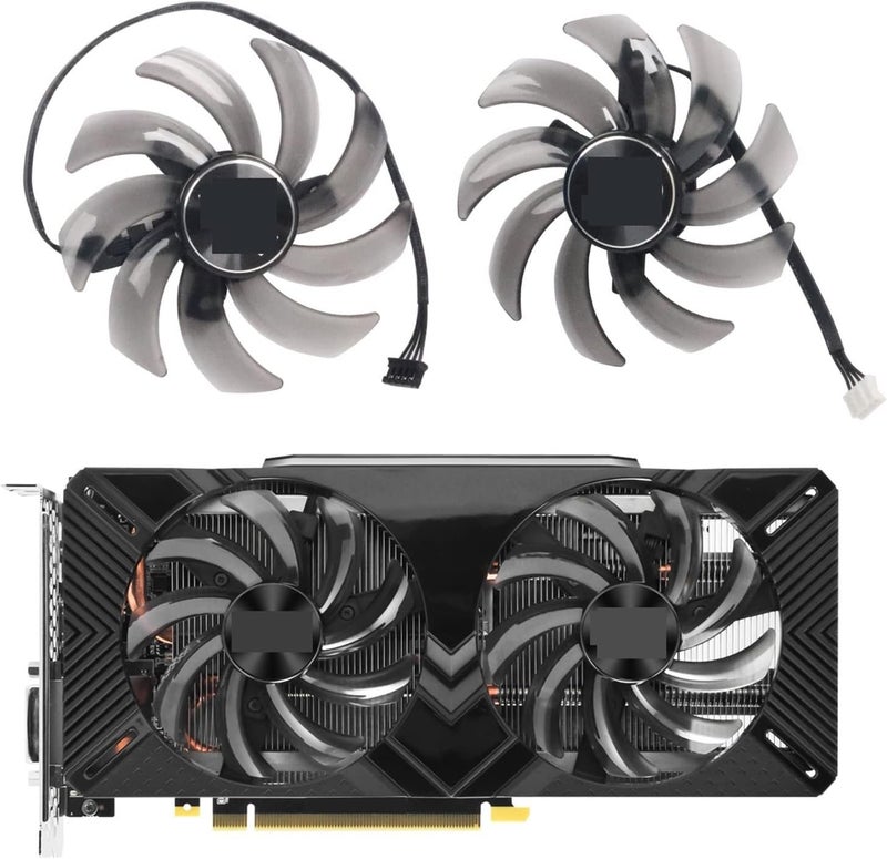 Youngran 85mm FDC10H12S9-C 12V 0.35A RTX2060 RTX2070 Graphics Card Fan Compatible for PNY Compatible for Palit RTX 2060 2070 Gamingpro Dual GPU Cooler Leisurely (Blade Color : Fan-A) - Image 3