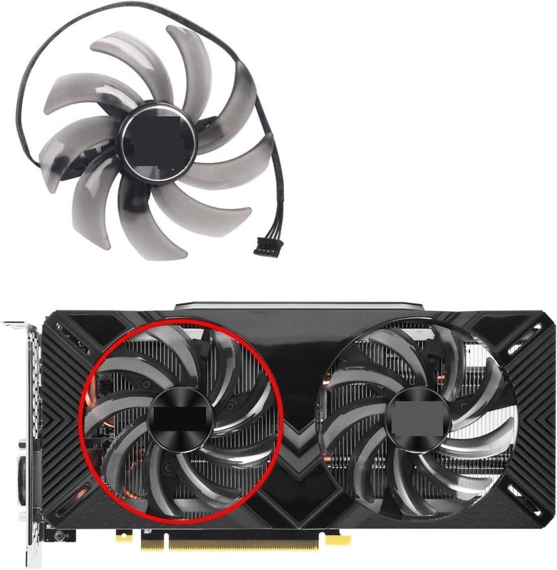 Youngran 85mm FDC10H12S9-C 12V 0.35A RTX2060 RTX2070 Graphics Card Fan Compatible for PNY Compatible for Palit RTX 2060 2070 Gamingpro Dual GPU Cooler Leisurely (Blade Color : Fan-A) - Image 2