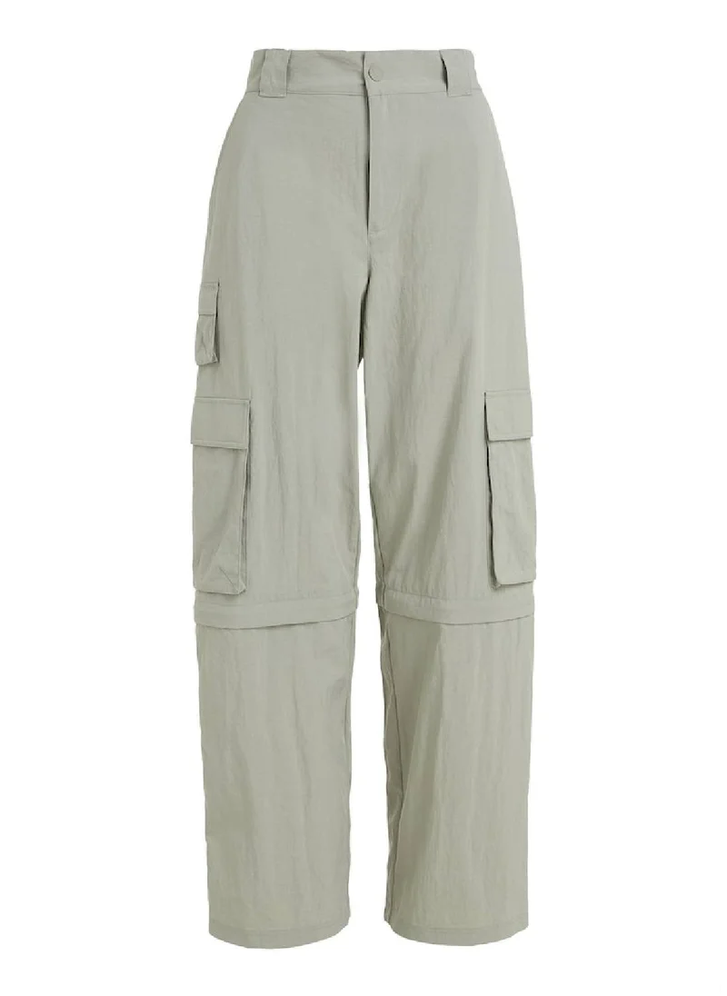 TOMMY JEANS Women's Cargol Pants - Polyamide, Light Green