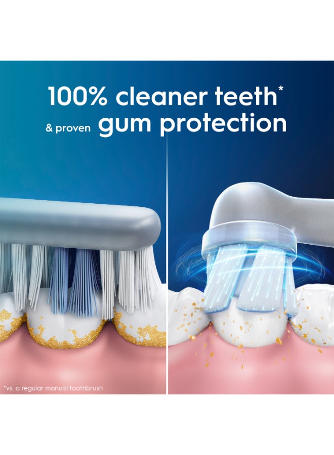 Oral-B iO Series 3 Rechargeable Electric Toothbrush, Ice Blue, 100% Cleaner Teeth in 1 Week, Clinically Proven, with Personalized Brushing Modes, Optimal Pressure Control, Pack of 1 - Image 4