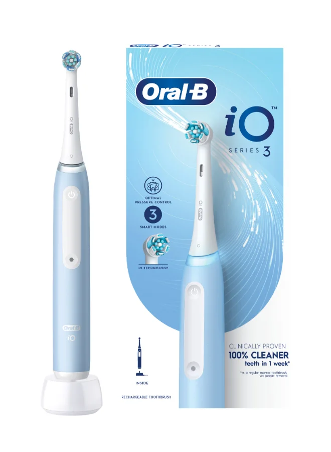 Oral-B iO3 Series 3 Rechargeable Electric Toothbrush, 3 Smart Modes. Io Technology, Artificial Intelligence, Optimal Pressure Control