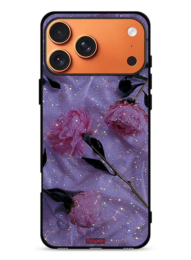 Tolwak غطاء حماية لجهاز آبل آيفون 17 برو ماكس مع زهور لامعة - Image 1