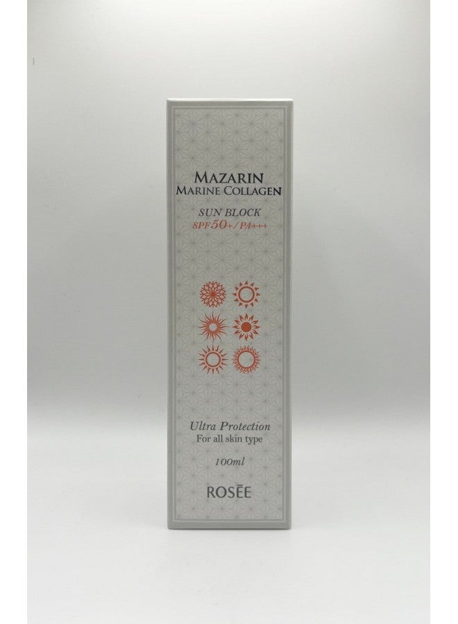 Rosee Mazarin Marine Collagen Sun Screen Spf50+ Pa+++ Big Size 100Ml For All Skin Type/3 In 1(Brightening+Antiwrinkle+Sun Screen)/Made In Korea - Image 3