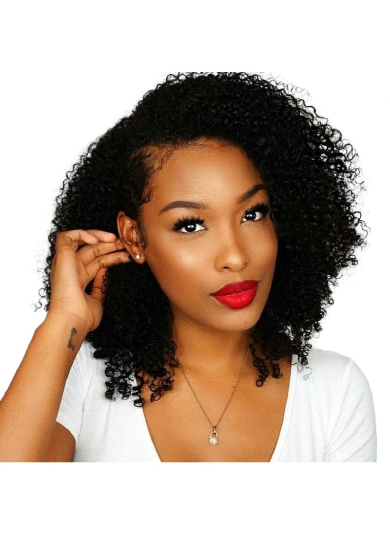 BLY BLY 7A Mongolian Afro Kinky Curly Human Hair Single Bundle 18 Inch Unprocessed Hair Weave Weft Big Hair for African American Women Natural Color 