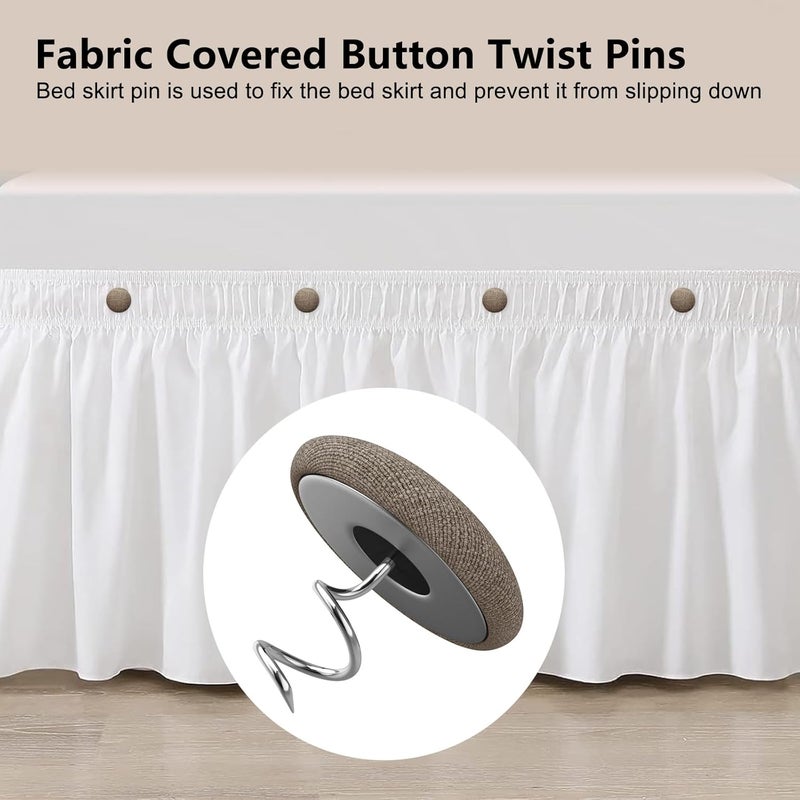 AHAILUOO Fabric Covered Twist Pins for Upholstery, 8 Colors, Button Pins for Sofa, Bed Skirts, Slipcovers (12 Brown) - Image 4