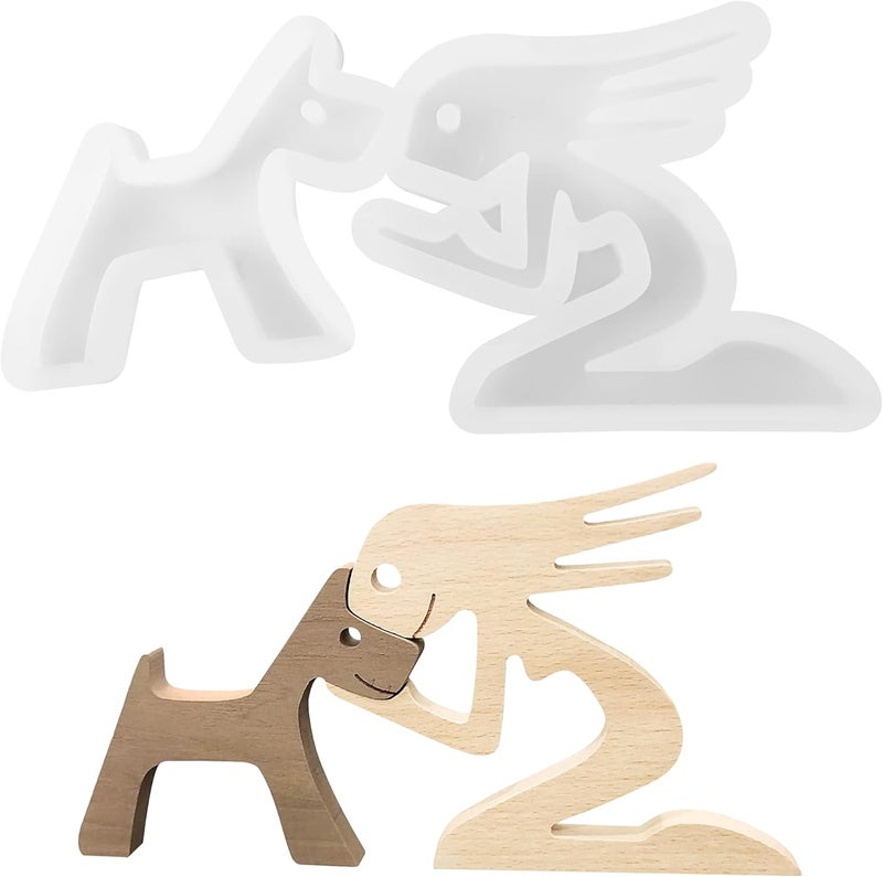 dooda Silicone Molds for Epoxy Resin Dog Sculpture & Home Decor, Women and Dog Statue Silicone Molds, Ornament Molds for Epoxy Resin Animal Sculptures, Christmas Gifts for Men and Women - Image 1