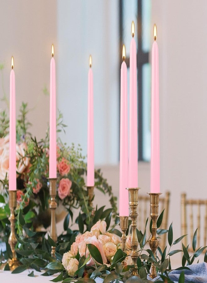Grcdoyvl 24-Pack 10 Inch Pink Taper Candles Unscented Dripless Candlesticks, Long Burning Decorative Tapers for Wedding Centerpieces, Valentine's Day, Romantic Dinner, Bridal Shower, Birthday Party, Home Decor - Image 5