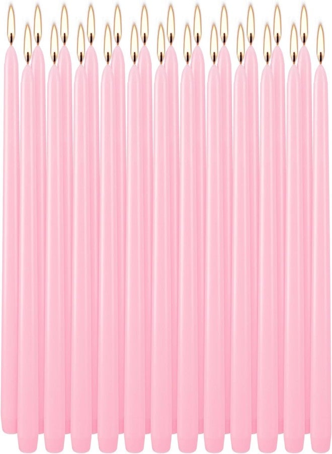 Grcdoyvl 24-Pack 10 Inch Pink Taper Candles Unscented Dripless Candlesticks, Long Burning Decorative Tapers for Wedding Centerpieces, Valentine's Day, Romantic Dinner, Bridal Shower, Birthday Party, Home Decor - Image 1