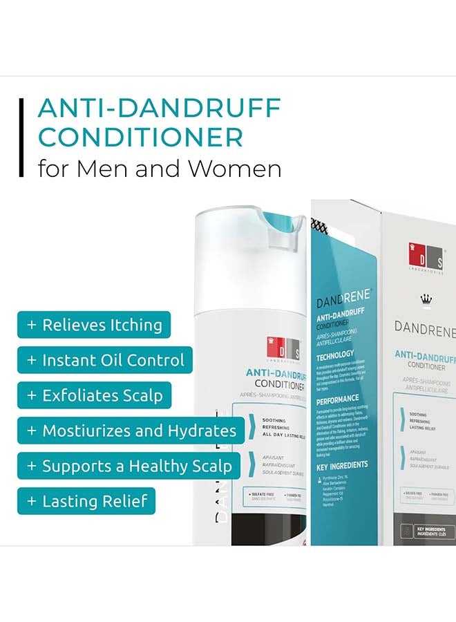 ds labs Dandrene Exfoliating Anti-dandruff Conditioner - for Itchy, Flaky Scalp, Moisturizing Conditioner with Aloe Vera, Supports Scalp Health & Oil Control, For Seborrheic Dermatitis & Psoriasis 205ml - Image 2