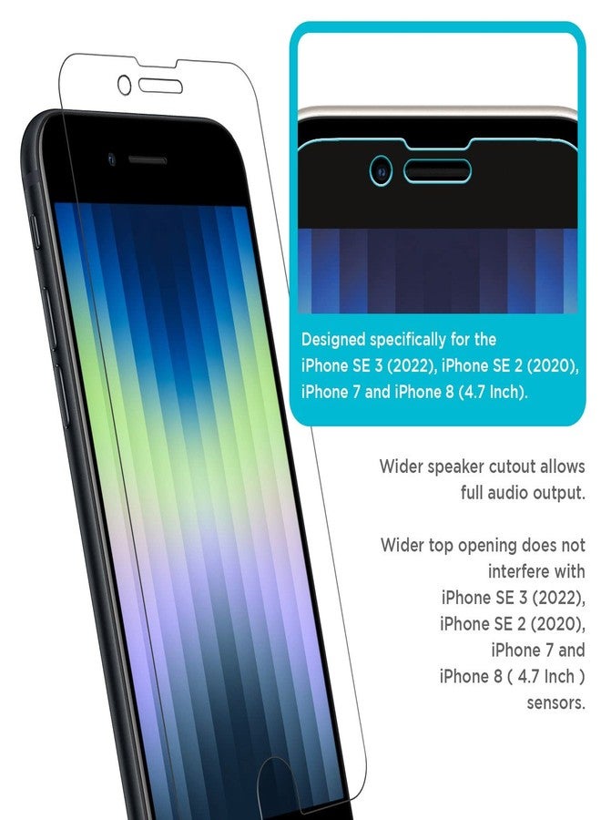 Tech Armor HD Clear Film Screen Protector Designed for Apple NEW iPhone SE 3 (2022), SE 2 (2020), iPhone 7, 8 (4.7 Inch) 4 Pack - Image 4