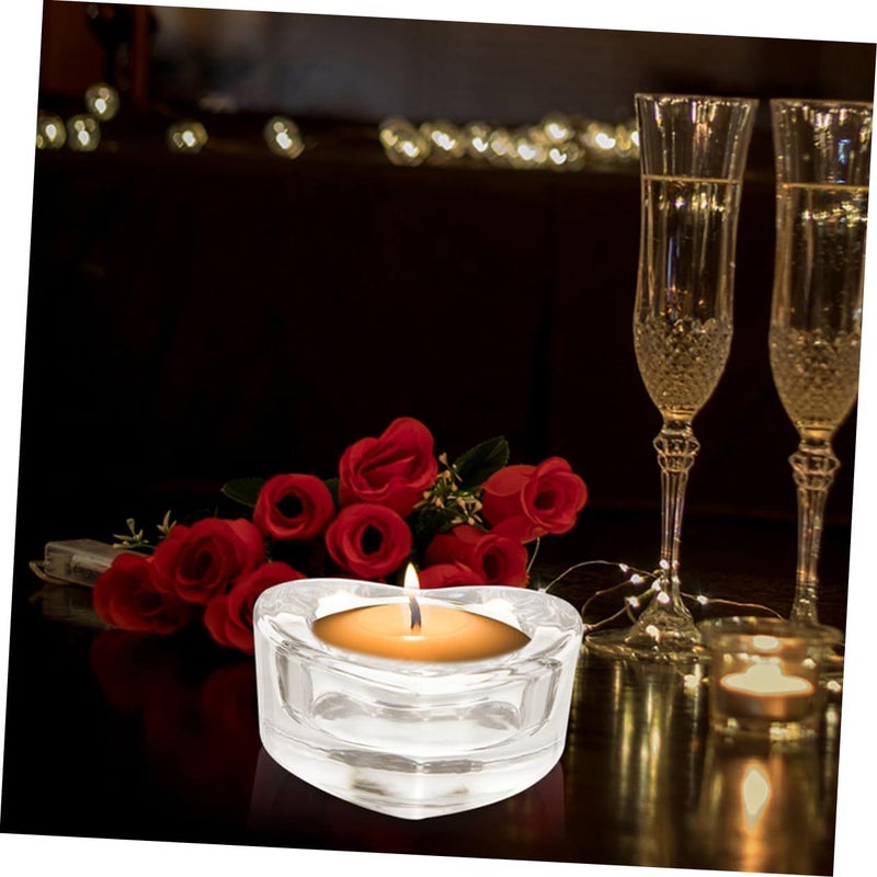 4 Pcs Heart Shaped Tealight Candle Holders For Wedding Centerpiece Home Decor - Image 5