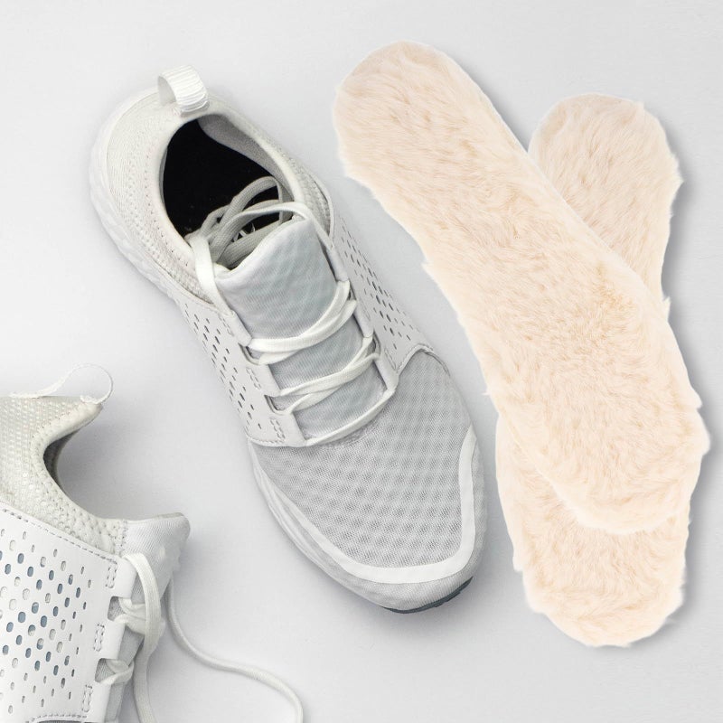 Beige Plush Boot Liners For Women Men Thickened Soft Warm Sweat Absorption Size 39 - Image 5