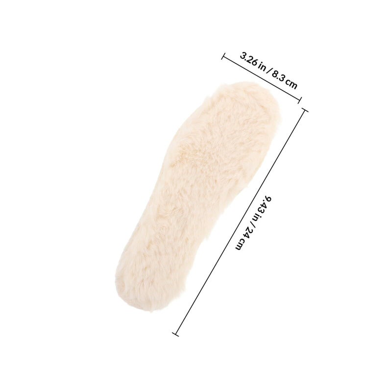 Beige Plush Boot Liners For Women Men Thickened Soft Warm Sweat Absorption Size 39 - Image 3
