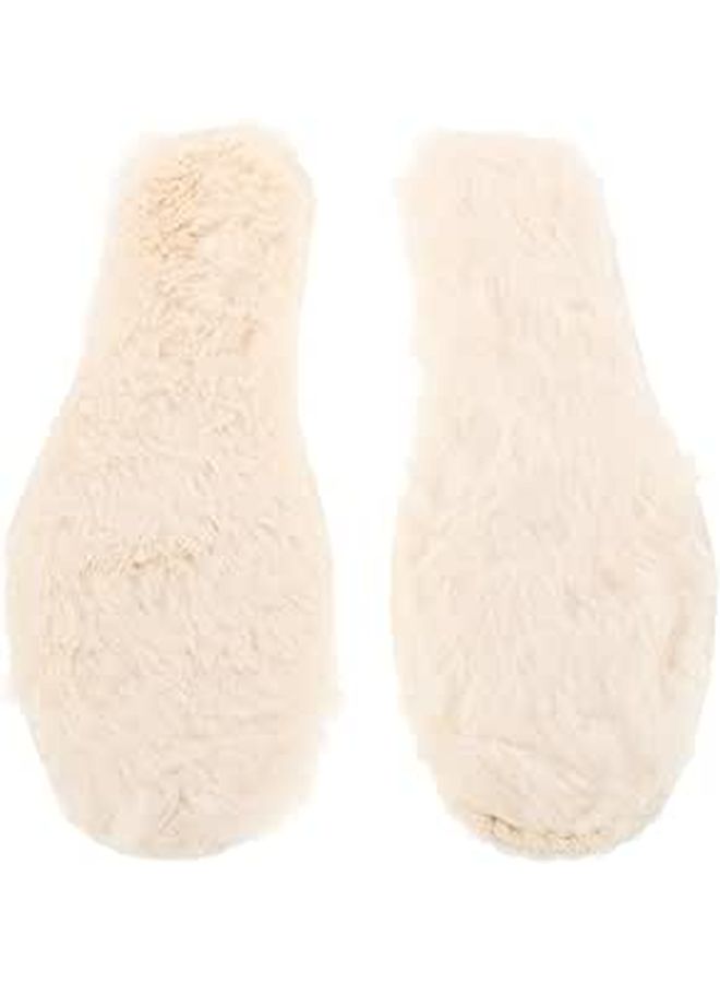 Beige Plush Boot Liners For Women Men Thickened Soft Warm Sweat Absorption Size 39 - Image 1