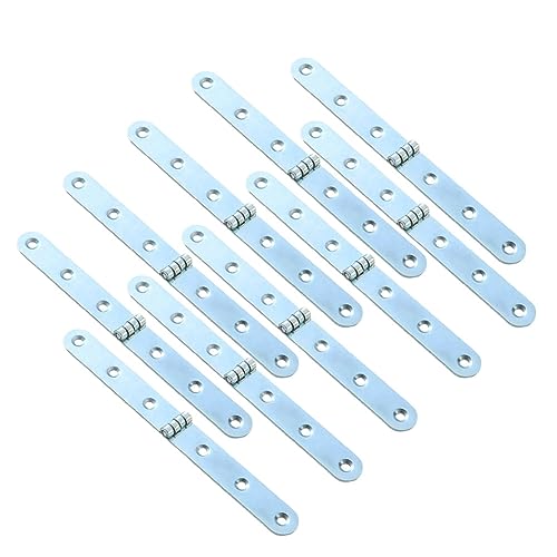 Lokatall 10PCS Marine Boat Door Hinges 270 Degree Heavy Duty Strap Hinges for Folding Table Wooden Box Cabinet Door DIY Projects 155x16mm Silver