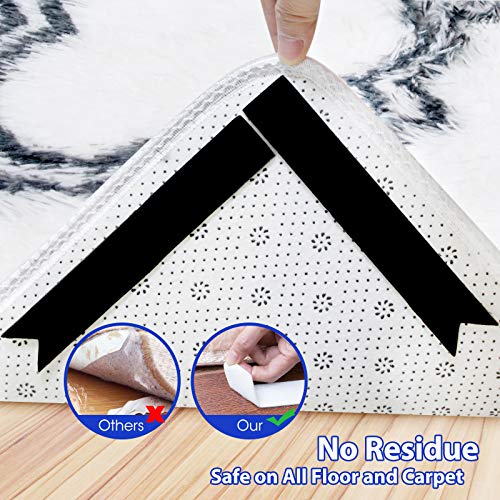 Sollifa 16 Pcs Dual Sided Washable Removable Rug Stopper, Non Slip Adhesive for Hardwood Floors and Carpet Corners - Image 4