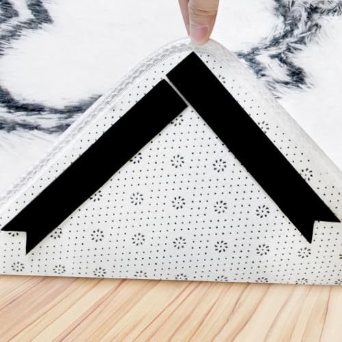 Sollifa 16 Pcs Dual Sided Washable Removable Rug Stopper, Non Slip Adhesive for Hardwood Floors and Carpet Corners - Image 1