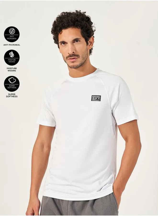 Styli Raglan Sleeves Mesh Insert Regular Fit T-Shirt