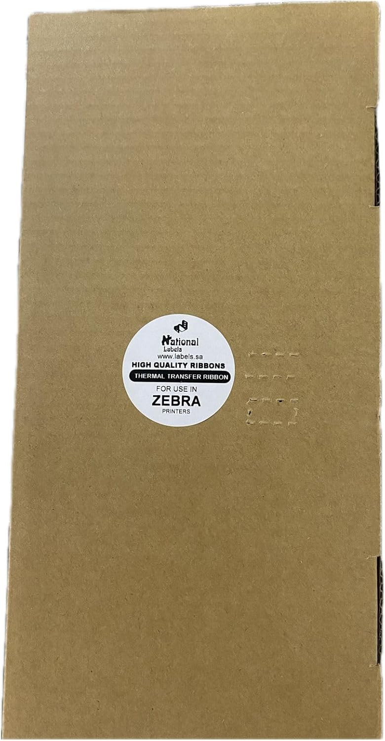 شريط شمعي عالي الجودة لنقل الحرارة لطابعات الباركود من زيبرا (Zebra Barcode Printers)، بمقاس 65 مم × 74 متر، بنواة مزدوجة بسمك 1/2 بوصة ويحتوي على فتحات • العبوة تحتوي على 25 وحدة من شريط الشمع. - Image 2