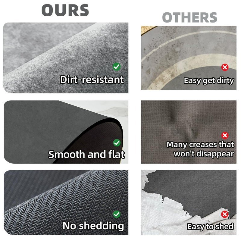 TYUU Bathroom Mat Quick Dry, Bathroom Rugs Non Slip Washable Thin Absorbent Bath Mat Fits Under Door Bathroom Floor Mat Perfect for Bath, Shower, or Sink 16"x24" Light Grey - Image 5