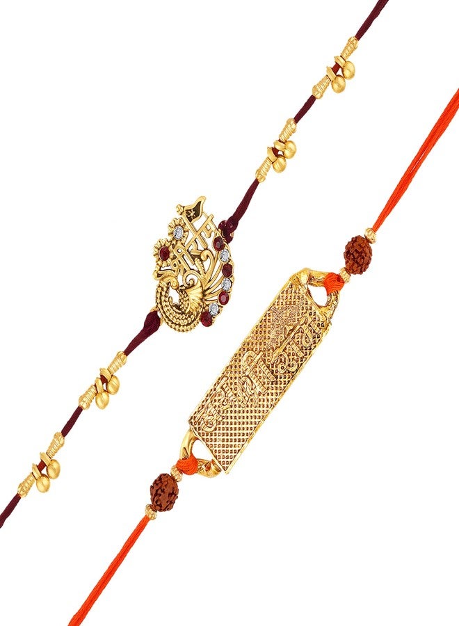 Mahi مجموعة ماهي المطلية بالذهب من قطعتين من راخي جاي شري رام للأخ، بهاي، برو (RCO1105736G) - Image 4