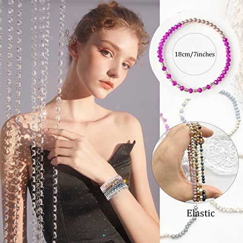 WAINIS 27-28Pcs Delicate Boho Beaded Bracelet Multi Layer Versatile Statement Bracelets Stackable stretch Cuff Sparkly Glass Crystal Beads bracelets - Image 2