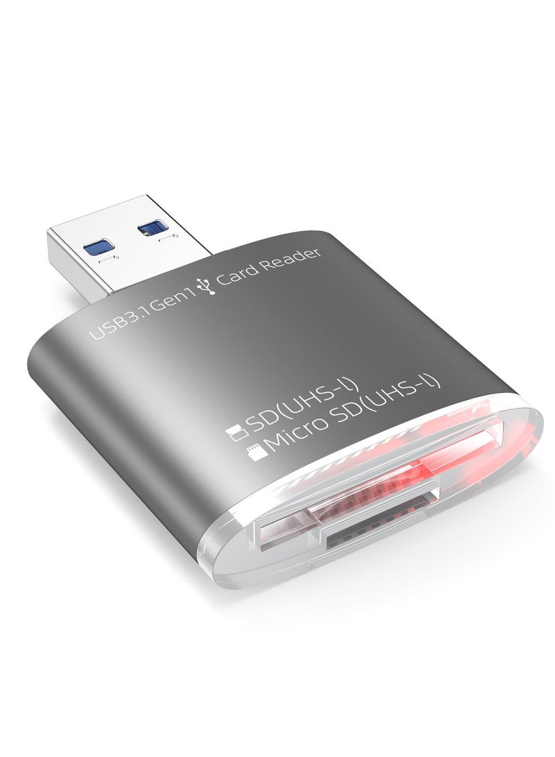 KASTWAVE 2-in-1 Micro SD Card Reader and Adapter - USB 3.0, Supports SDHC, SDXC, MMC, UHS-I for Mac, PC, Laptop, Chromebook, Camera - Image 1