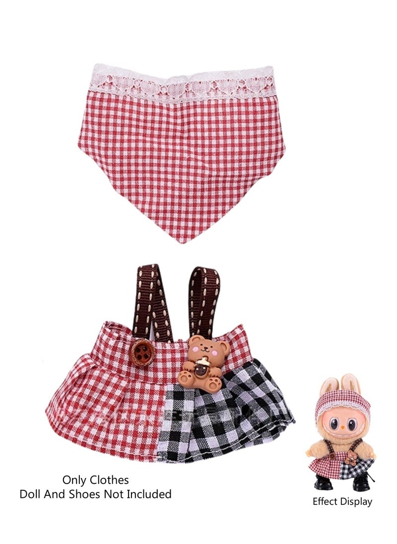 LABUBU 2-Piece Clothes for Labubu Outfit, Exquisite Accessories for Labubu,Cute Clothes Set for 17 cm Labubu Accessories,Labubu Clothes 